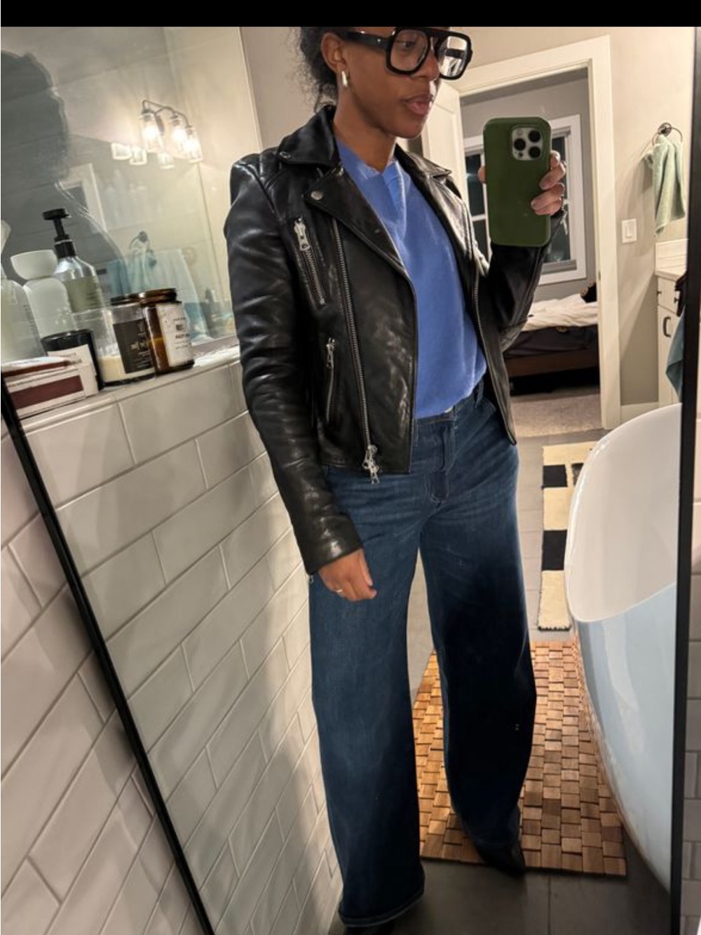 Aritzia Wilfred Leather Moto Jacket